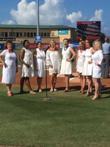 Belles Singing National Anthem 7-18-16